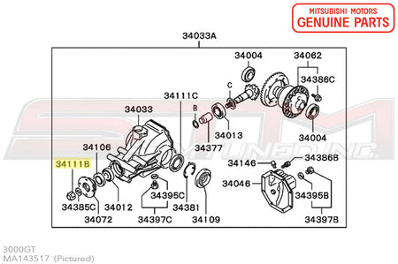 MA143517 Mitsubishi Rear Diff/Driveshaft/1G Axle Nut - Evo 4-9/X/DSM/3S
