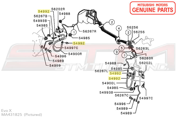 MA431825 Mitsubishi Brake/Clutch Fluid Line Clip
