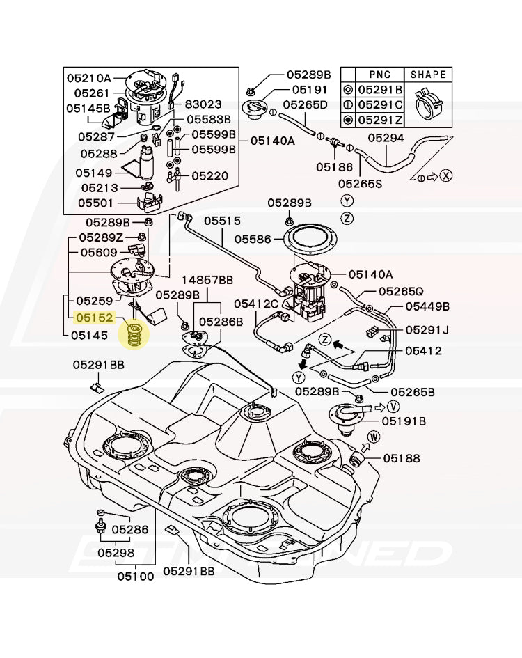 Mitsubishi OEM In-Tank Fuel Filter for Evo 7/8/9 (MB129895)