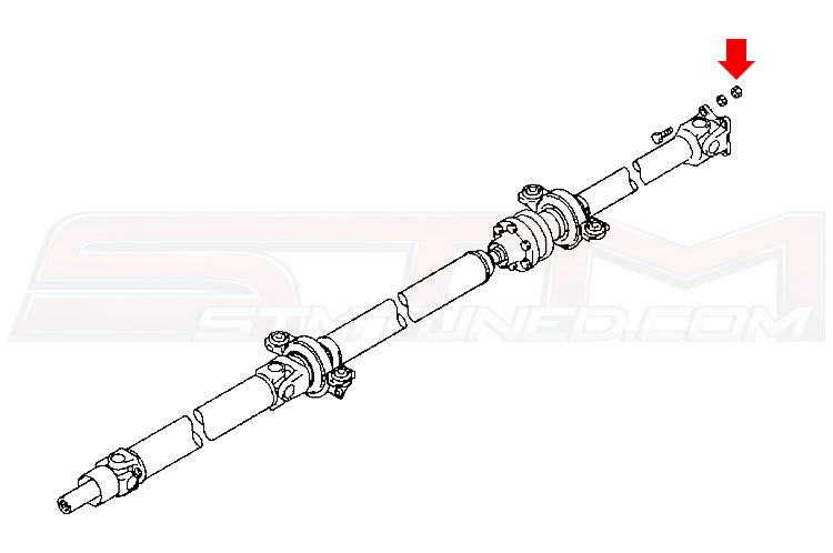Mitsubishi OEM Driveshaft to Rear End Nut Diagram