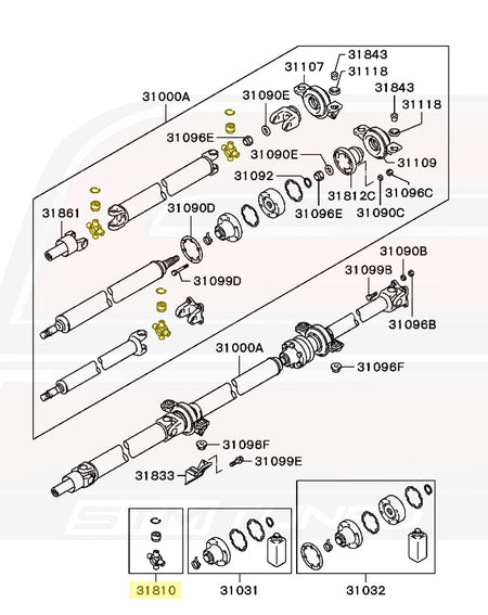 2G DSM Driveshaft Diagram
