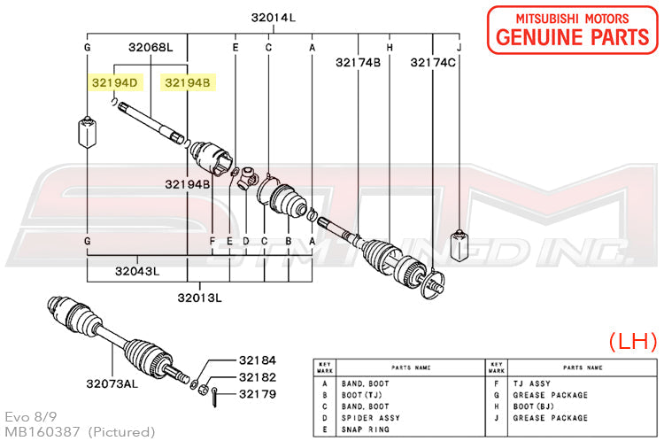 Mitsubishi Axle Clip - Evo 4-9