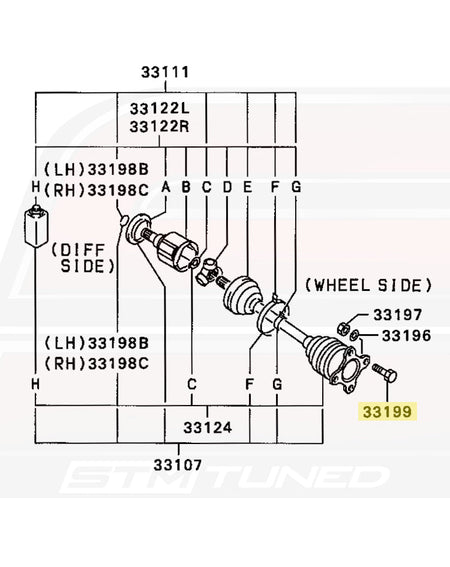 1991 1G DSM Eclipse GSX Axle Diagram