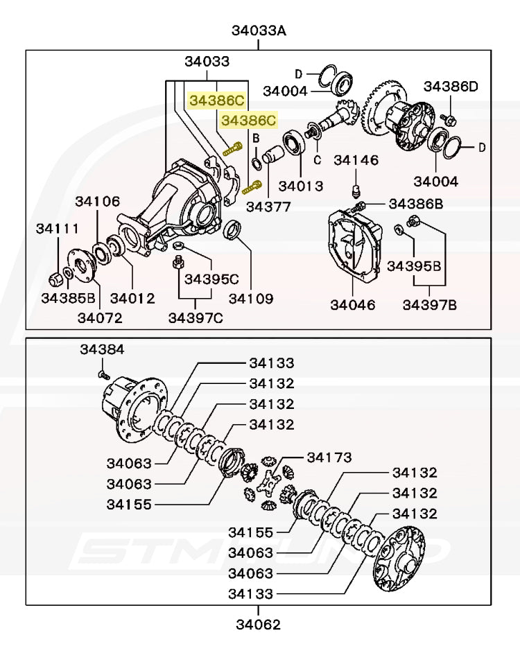 Mitsubishi OEM Rear Diff Bolt for Evo 7/8/9 (MB160801)