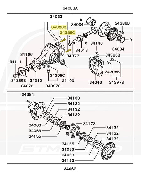 Mitsubishi OEM Rear Diff Bolt for Evo 7/8/9 (MB160801)
