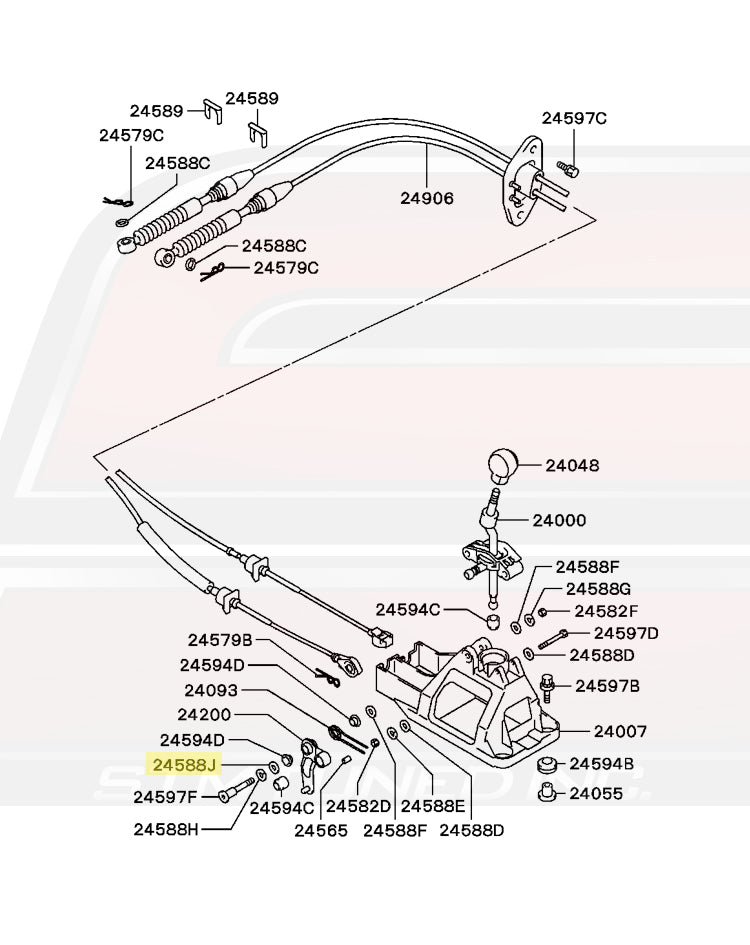 Shifter Base Lever Washer Diagram for 5-Speed Evo 8 © STM Tuned Inc.