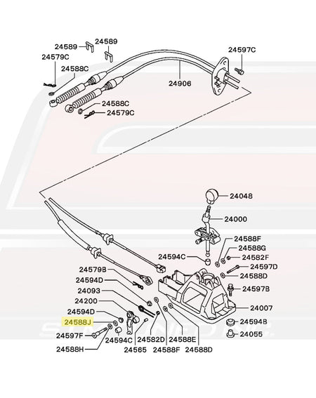 Shifter Base Lever Washer Diagram for 5-Speed Evo 8 © STM Tuned Inc.
