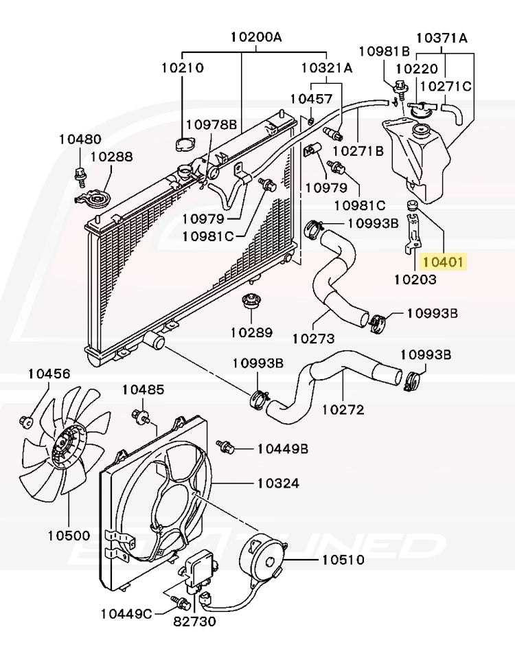 Mitsubishi OEM Coolant Overflow Cushion for Evo 7/8/9 (MB221305)