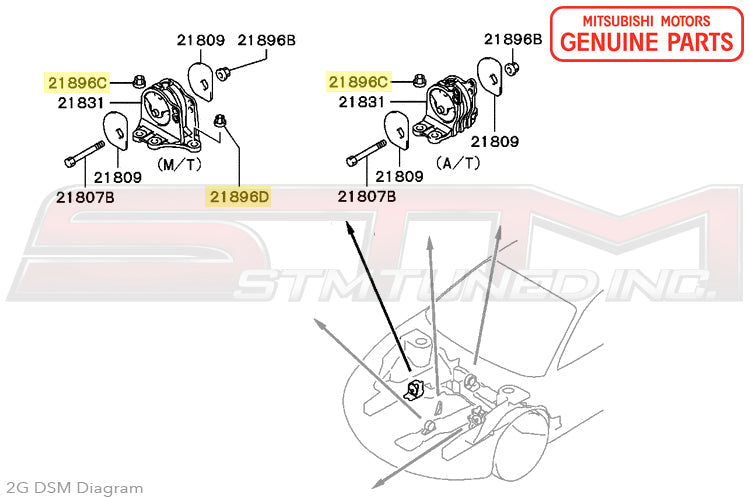 MB242260 Mitsubishi RH Transmission Side Motor Mount Nut - 2G DSM