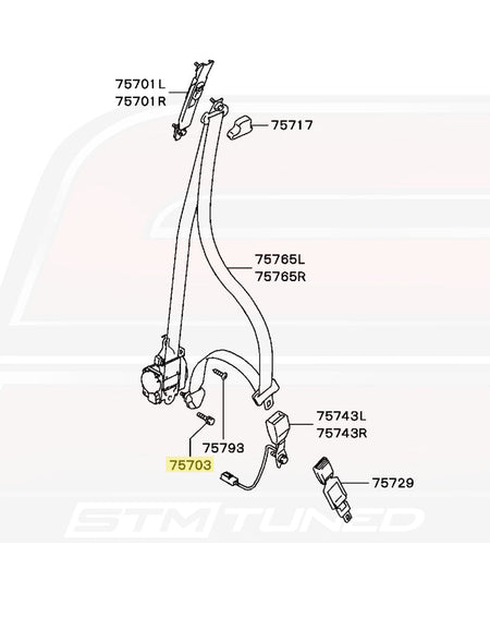 Evo 8 Front Seat Belt