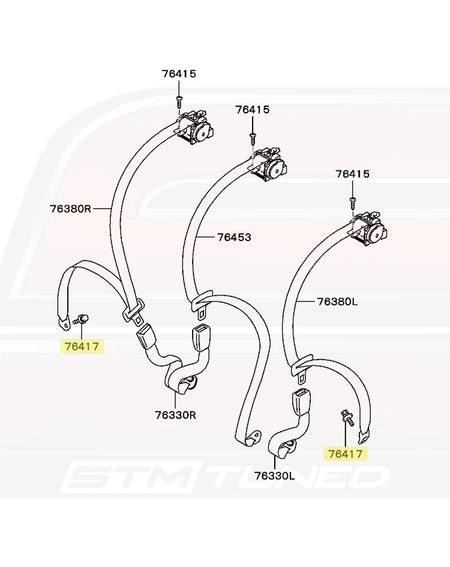 Evo 8 Rear Seat Belts