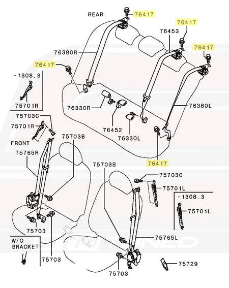 Evo X Rear Seats