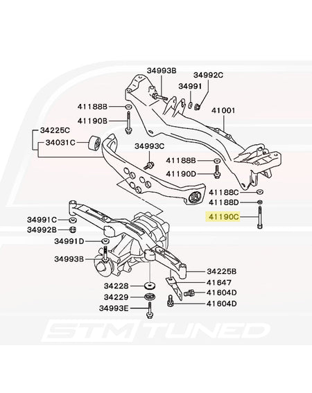 Mitsubishi OEM Rear Crossmember Bolt for Evo 7/8/9/X (MB303360)