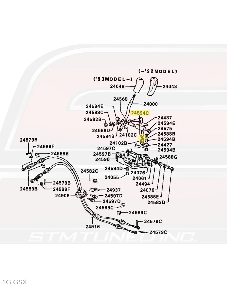 Shifter Cup Bushing Diagram for 1G DSM