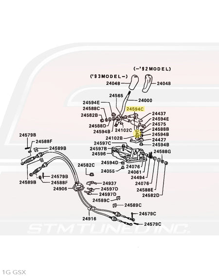 Shifter Cup Bushing Diagram for 1G DSM