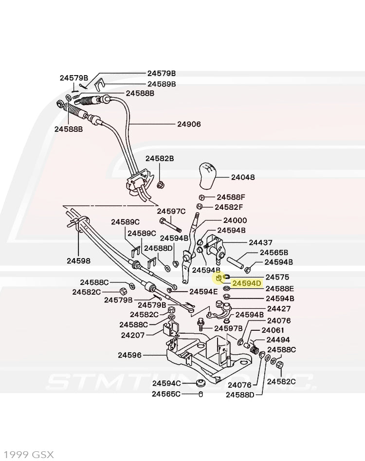 Shifter Cup Bushing Diagram for 2G DSM