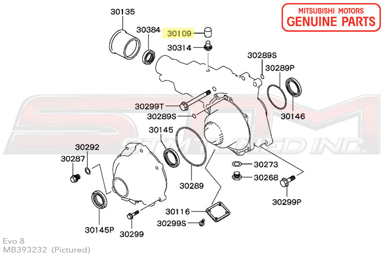 MB393232 Mitsubishi Transfer Case Breather Cover - Evo 7/8/9