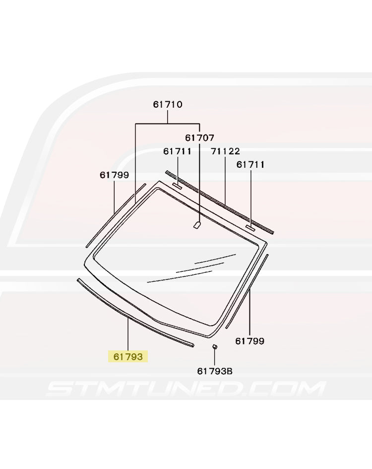MB419223 Evo 7/8/9 Windshield Diagram Image © STM Tuned Inc