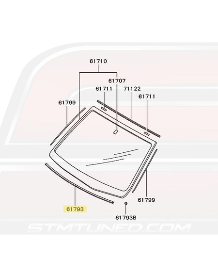 MB419223 Evo 7/8/9 Windshield Diagram Image © STM Tuned Inc