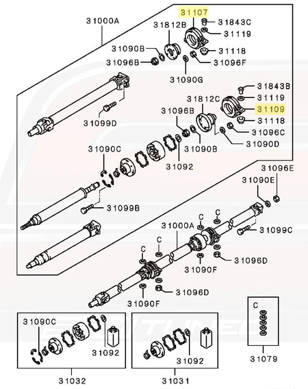 3000GT Driveshaft Diagram