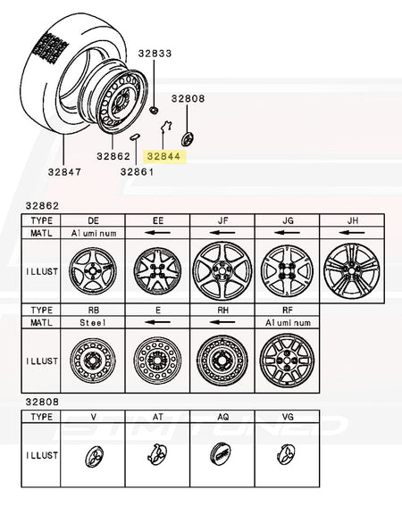 Mitsubishi OEM Wheel Center Cap Retainer Clip for Evo 8 Enkei (MB579402)