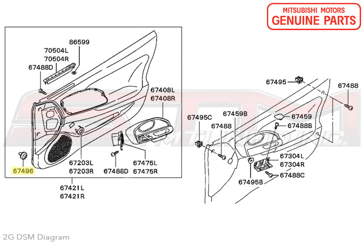 MB608104 Mitsubishi Door Clips - 2G DSM