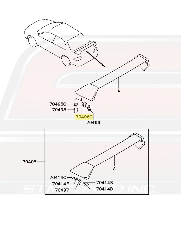 Evo 7/8/9 Rear Spoiler Grommet (MB645307)