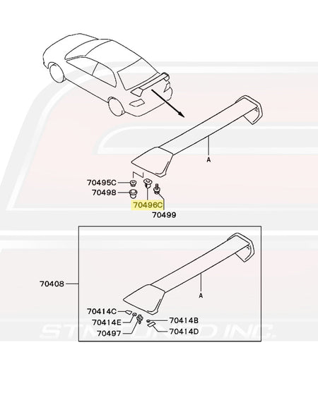 Evo 7/8/9 Rear Spoiler Grommet (MB645307)