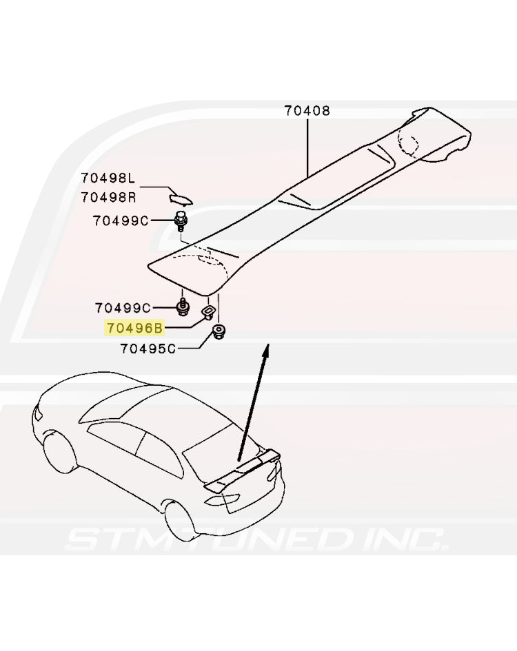 Evo X Rear Spoiler Grommet (MB645307)