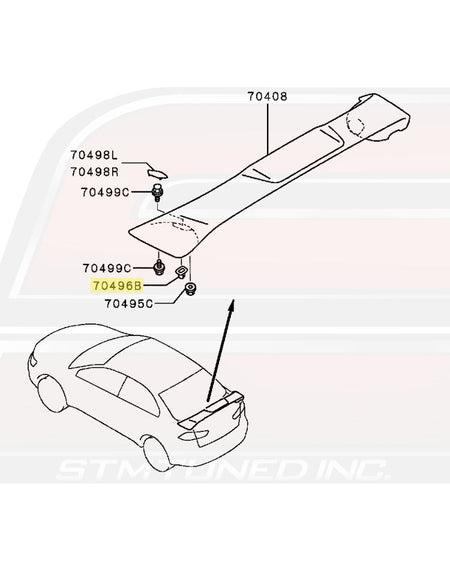 Evo X Rear Spoiler Grommet (MB645307)