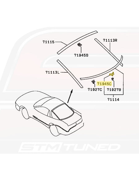 Mitsubishi OEM Rear Hatch Drip Molding Clip for 3000GT (MB645379)