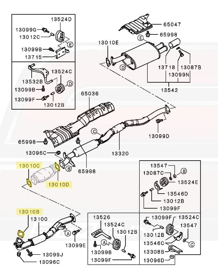 2G AWD DSM Exhaust Diagram