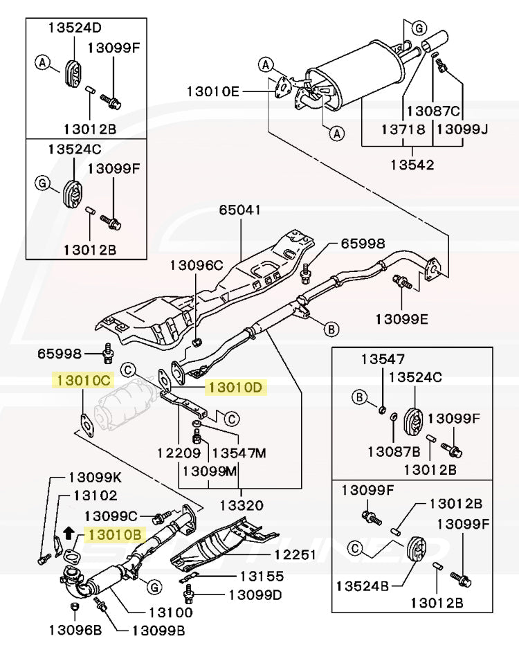 Evo 1/2/3 Exhaust Diagram