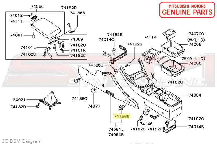 MB692905 Mitsubishi Floor Console Clip - 2G DSM