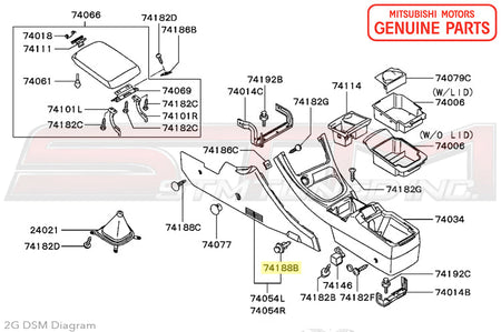 MB692905 Mitsubishi Floor Console Clip - 2G DSM