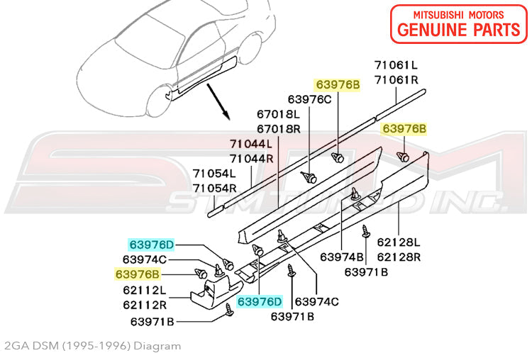 MB696120 Mitsubishi Side Skirt Clip - 2G DSM