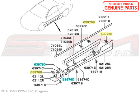 MB696120 Mitsubishi Side Skirt Clip - 2G DSM