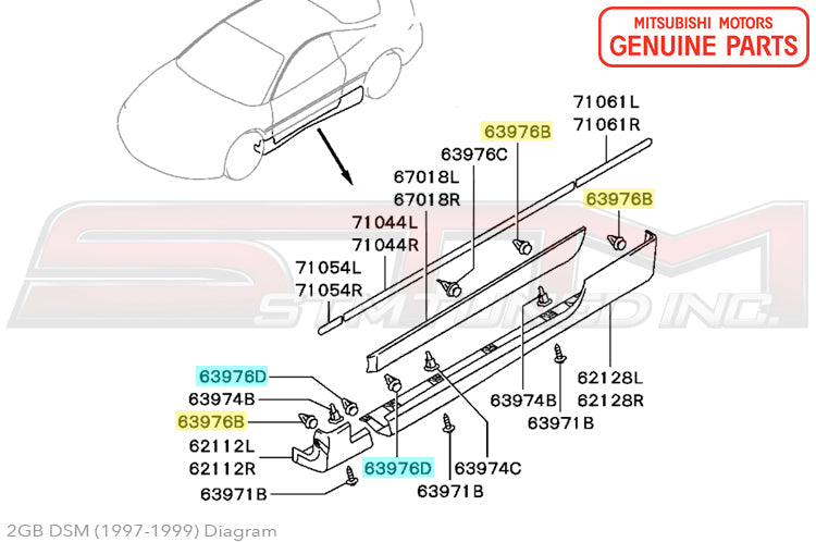 MB696120 Mitsubishi Side Skirt Clip - 2G DSM