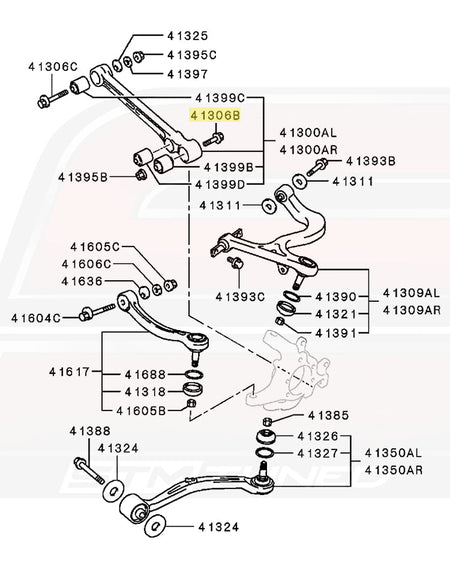 Evo 7/8/9 Suspension Arms Diagram