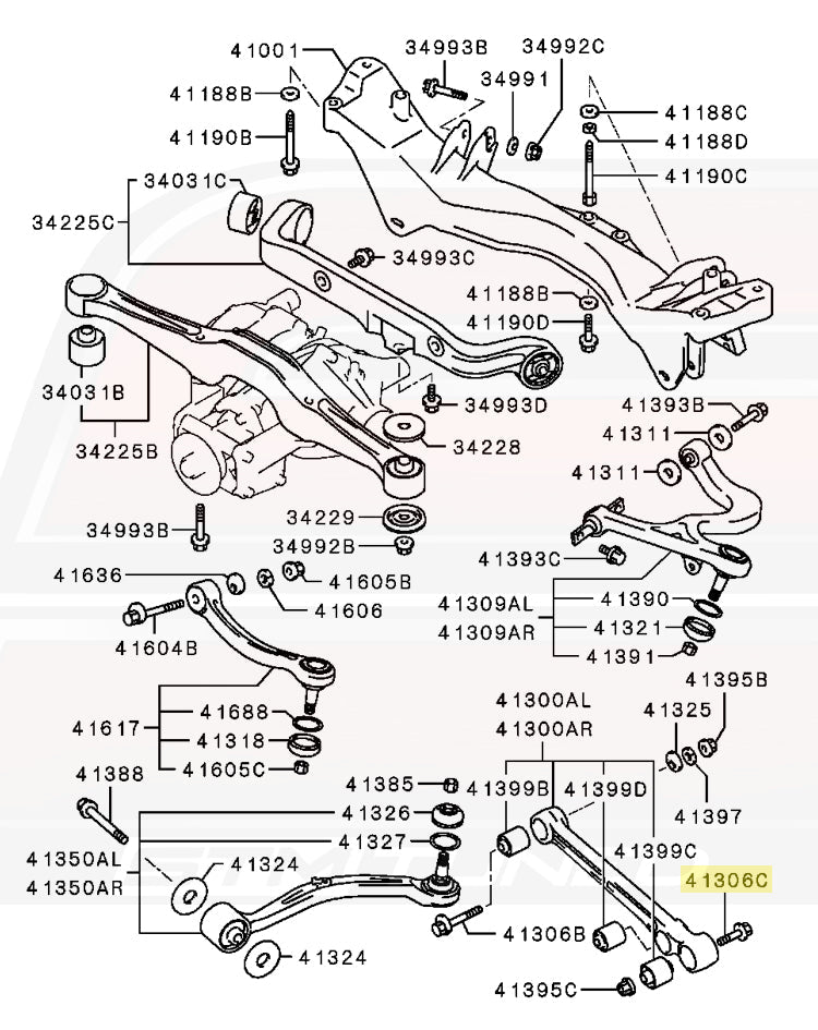 Evo 4/5/6 Suspension Arms Diagram