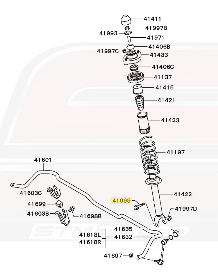 Evo 4/5/6 Rear Suspension Diagram