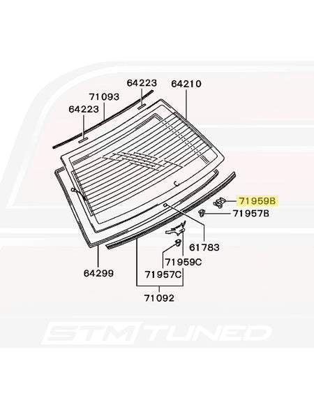 Mitsubishi OEM Rear Window Molding Clip for Evo 7/8/9 (MB814176)