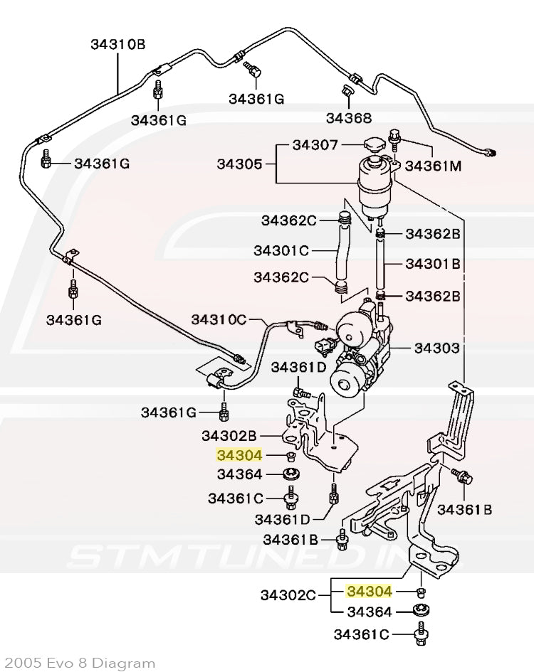 MB870574 Evo 8/9 ACD Bracket Spacer Diagram