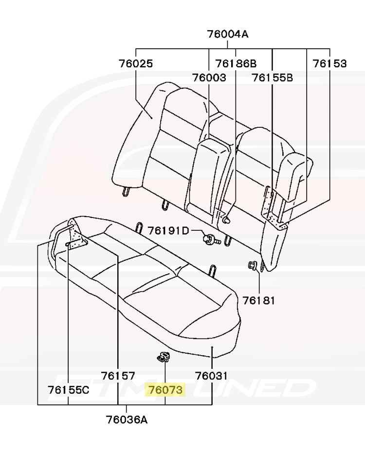 CN9A Evo 4 Rear Seat Diagram
