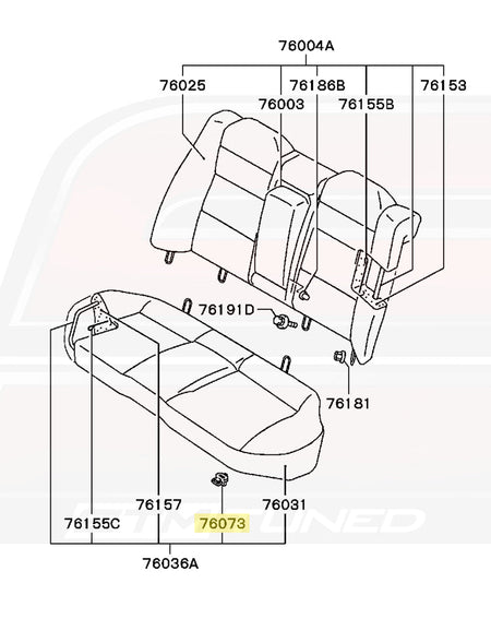 CN9A Evo 4 Rear Seat Diagram