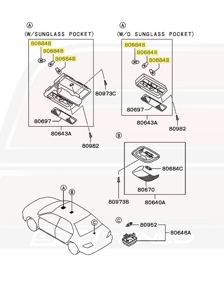 Mitsubishi OEM Dome Light Bulb for Evo 7/8/9 (MB877458)