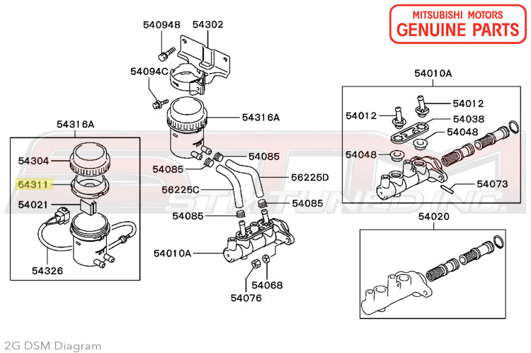 MB895813 Mitsubishi Brake Fluid Reservoir Diaphragm - 1G/2G DSM (ABS)
