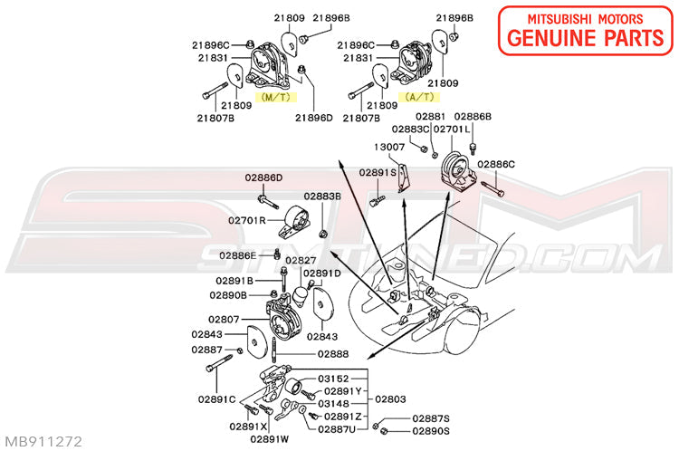 MB911272 Mitsubishi Motor Mount - 2G DSM (Manual Transmission)