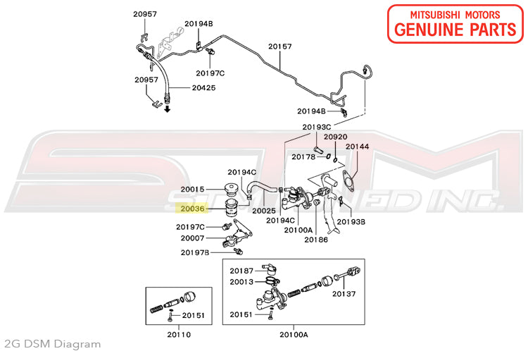Mitsubishi Clutch Master Cylinder Fluid Reservoir - 2G DSM