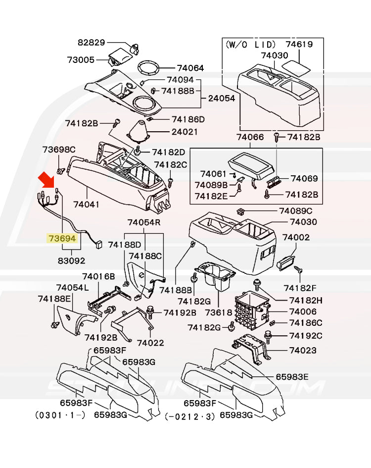 Mitsubishi OEM Ashtray Light Bulb for Evo 7/8/9 (MB918617)  Image © STM Tuned Inc